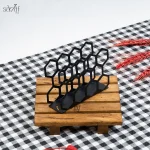 جای دستمال رو میزی فلزی مشکی کندو صدف (یک عددی) - Image 2