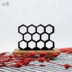 جای دستمال رو میزی فلزی مشکی کندو صدف (یک عددی)