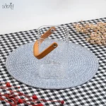 ظرف پیرکس 15 سانت مربع دسته بامبو - تصویر 2