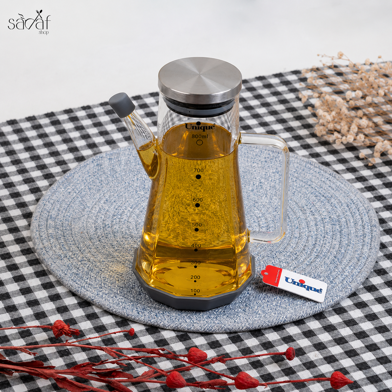 1AF7F13B-811E-4D38-892D-41E2E91D5251 روغن ریز 800 سی سی درب استیل یونیک - تصویر 1