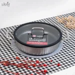 تابه استیل لیزری دایکاست 28 سانت دودسته درب دارMGS