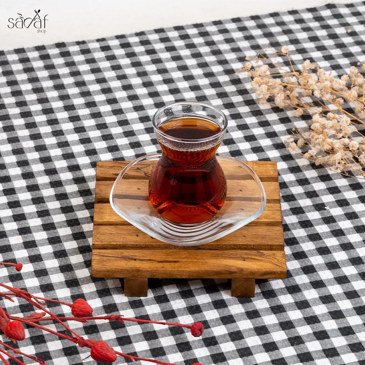 2_2_11zon استکان و نعلبکی 145 سی سی کمر باریک دانتل (دست 6 عددی) - تصویر 1