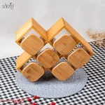 ست بانکه فریم دار 6 عددی پیرکس درب بامبو خارجی