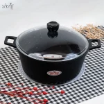 قابلمه 32 سانت دو دسته درب دار گرانیت جولیانا زرساب مونارک