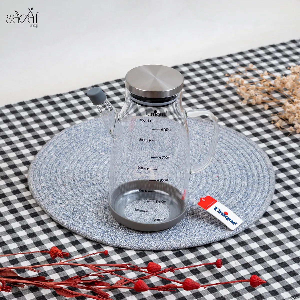5_5_11zon روغن ریز 950 سی سی درب استیل یونیک - تصویر 1