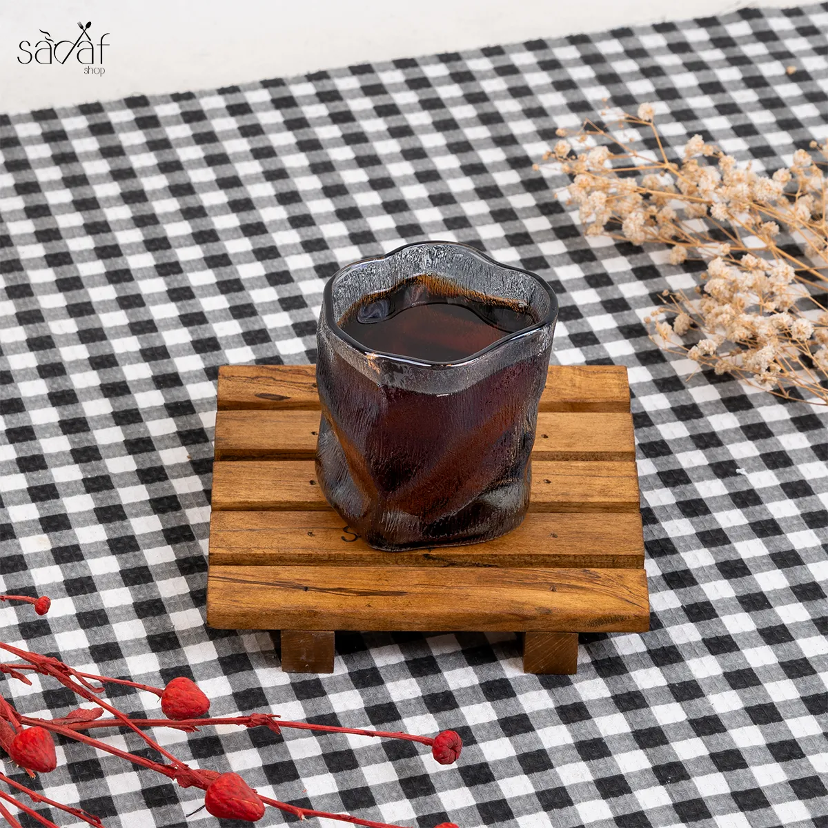 6_6_11zon نیم لیوان یخی 215 سی سی مات دودی یوجینگ (یک عددی) - تصویر 1
