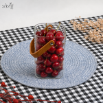 ظرف پیرکس 15 سانت مربع دسته بامبو