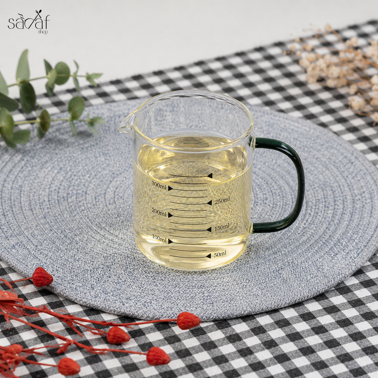 D7C4A778-BA3A-4576-B165-10A23BB31225 شیرجوش 350 سی سی تمام پیرکس مدرج دسته رنگی (یک عددی) - Image 1