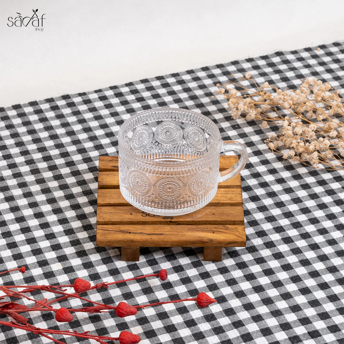 فنجان بزرگ سوپ/ دسر بلور طرح زارا خارجی (یک عددی)